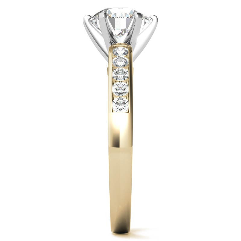Round Brilliant Moissanite Channel Engagement Ring 0.25ct