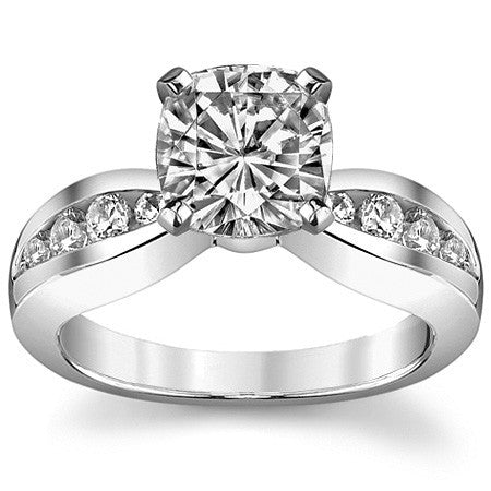 Round Brilliant Moissanite Engagement Ring Setting 0.36ct