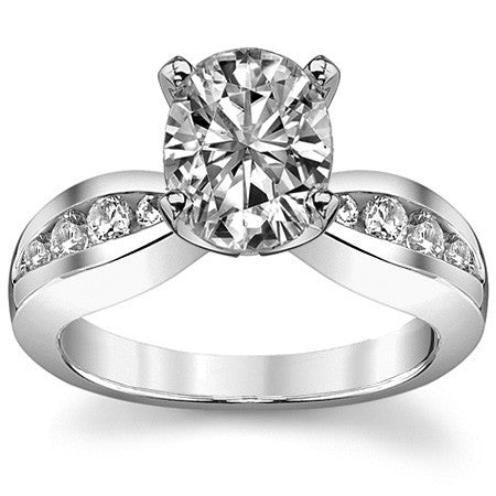 Round Brilliant Moissanite Engagement Ring Setting 0.36ct