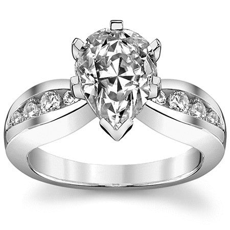 Round Brilliant Moissanite Engagement Ring Setting 0.36ct