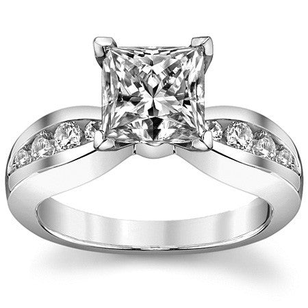 Round Brilliant Moissanite Engagement Ring Setting 0.36ct