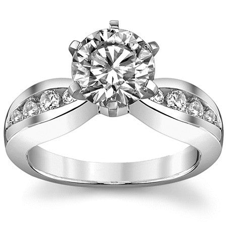 Round Brilliant Moissanite Engagement Ring Setting 0.36ct