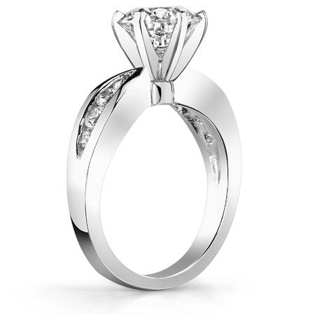 Round Brilliant Moissanite Engagement Ring Setting 0.36ct