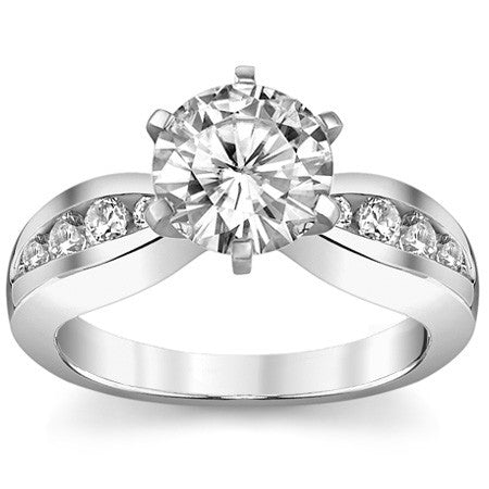 Round Brilliant Moissanite Engagement Ring Setting 0.36ct