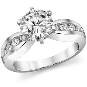 Round Brilliant Moissanite Engagement Ring Setting 0.36ct