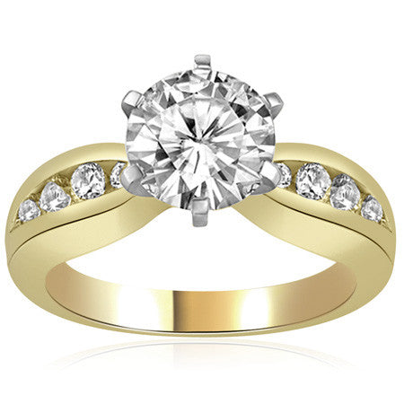 Round Brilliant Moissanite Engagement Ring Setting 0.36ct
