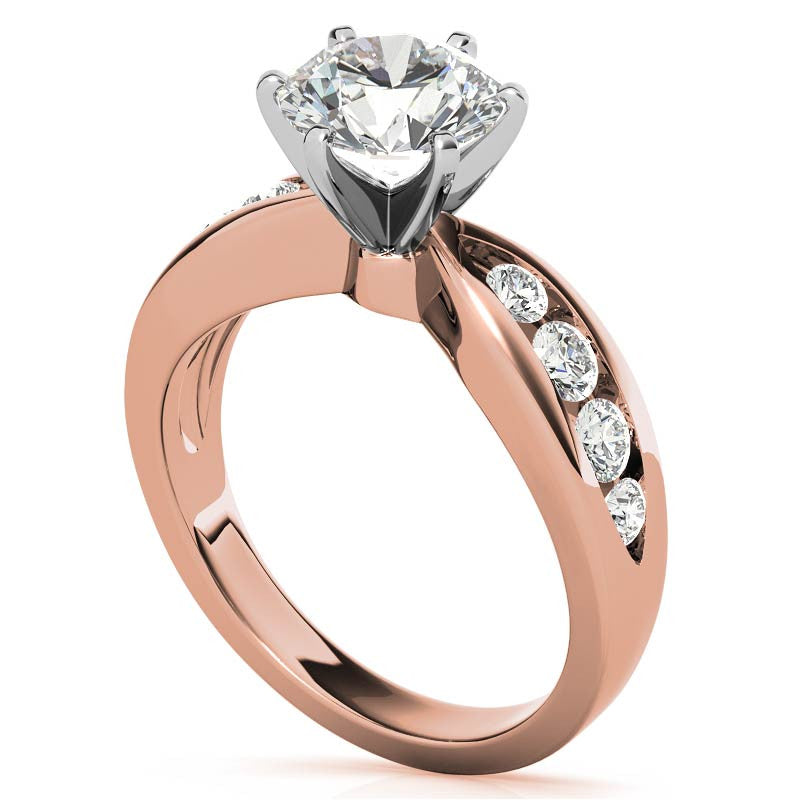 Round Brilliant Moissanite Engagement Ring Setting 0.36ct