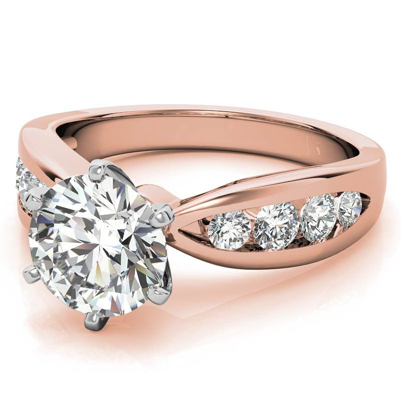 Round Brilliant Moissanite Engagement Ring Setting 0.36ct