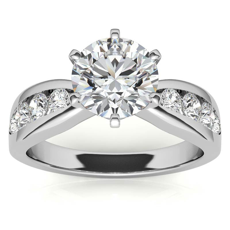 Round Brilliant Moissanite Engagement Ring Setting 0.36ct