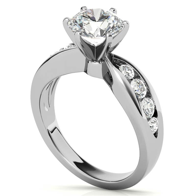 Round Brilliant Moissanite Engagement Ring Setting 0.36ct