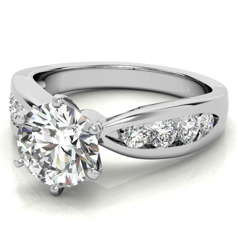 Round Brilliant Moissanite Engagement Ring Setting 0.36ct