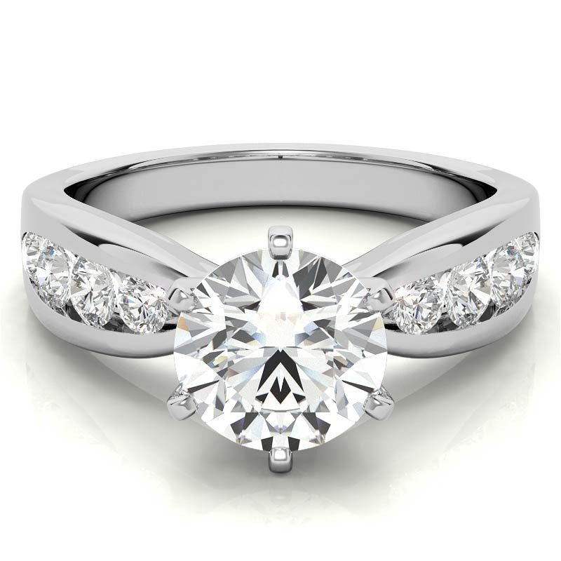 Round Brilliant Moissanite Engagement Ring Setting 0.36ct