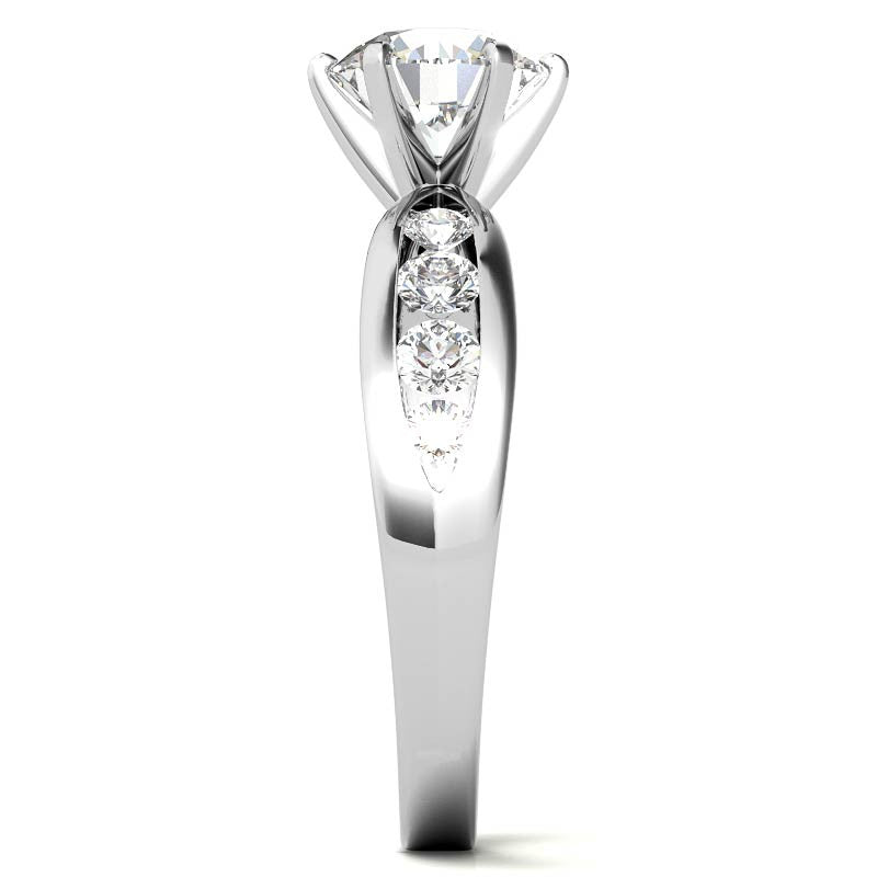 Round Brilliant Moissanite Engagement Ring Setting 0.36ct