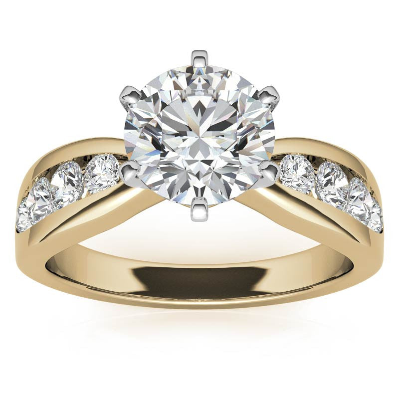 Round Brilliant Moissanite Engagement Ring Setting 0.36ct