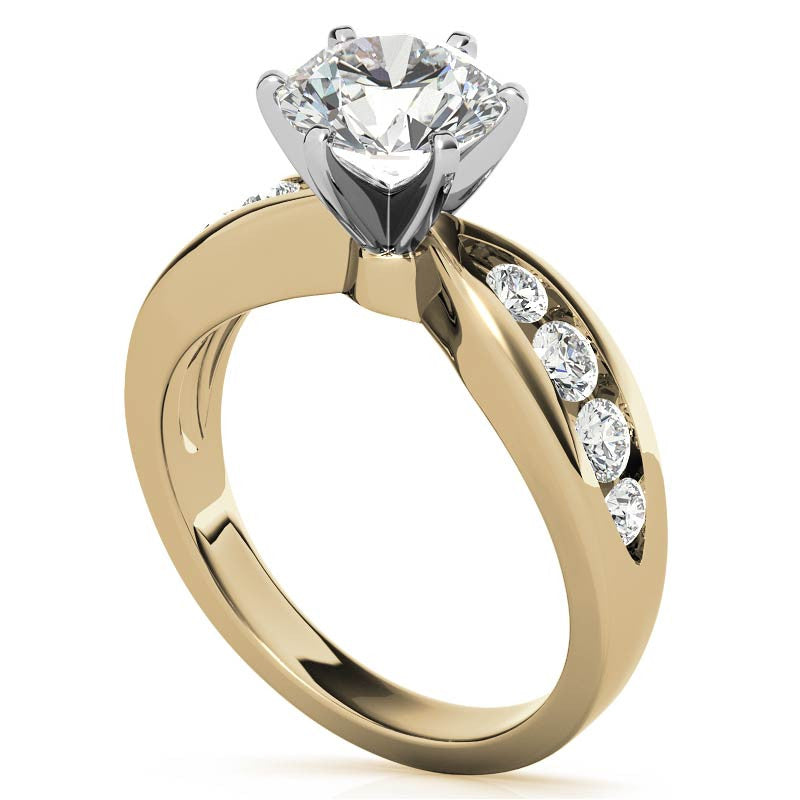 Round Brilliant Moissanite Engagement Ring Setting 0.36ct