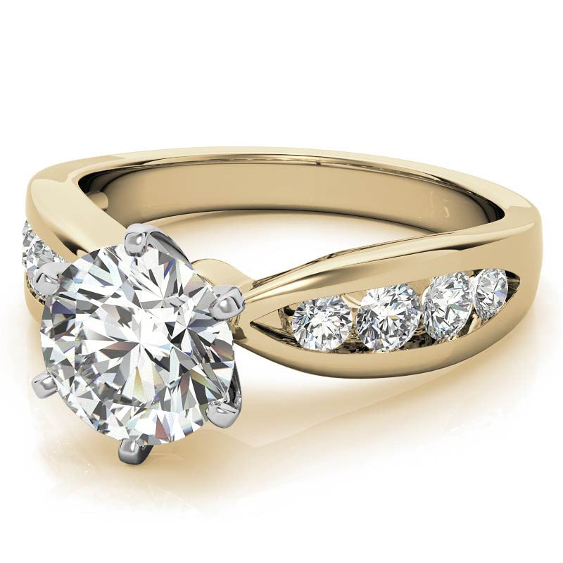 Round Brilliant Moissanite Engagement Ring Setting 0.36ct