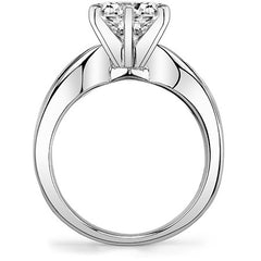 Round Brilliant Moissanite Tapered Channel Engagement Ring