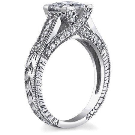 Princess Antique Moissanite Engagement Ring