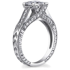 Princess Antique Moissanite Engagement Ring