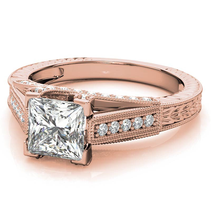 Princess Antique Moissanite Engagement Ring