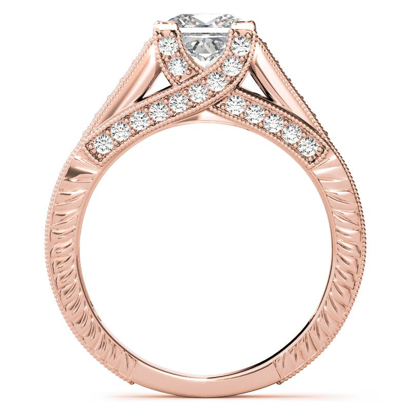 Princess Antique Moissanite Engagement Ring
