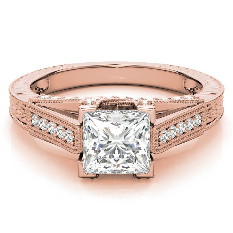 Princess Antique Moissanite Engagement Ring