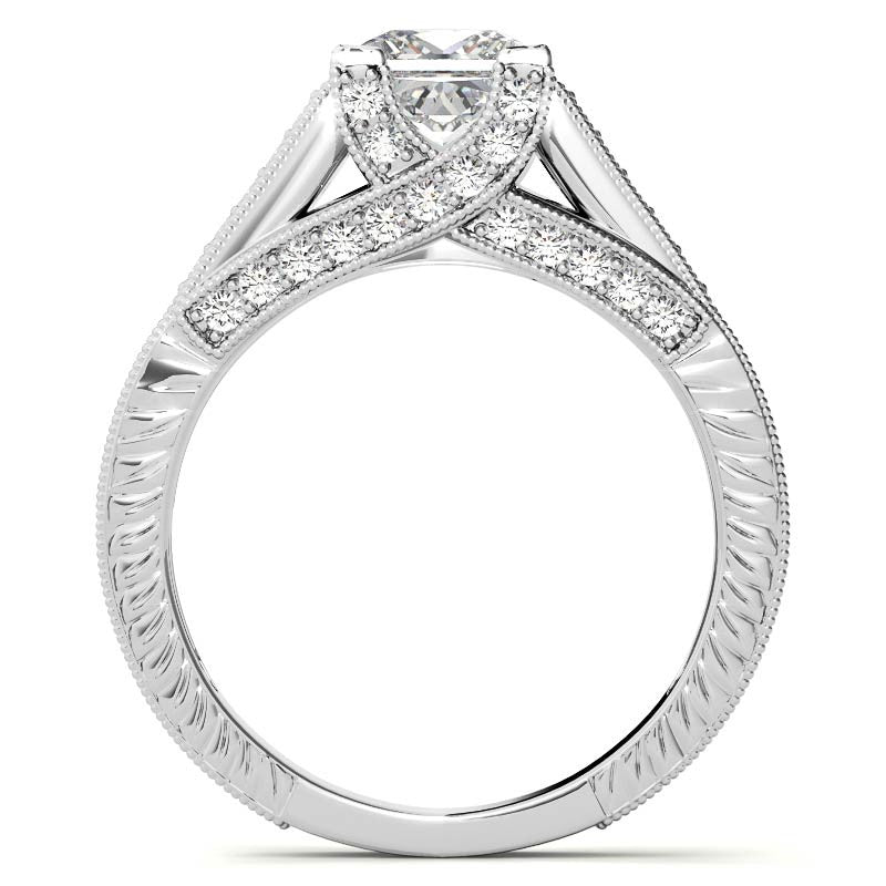 Princess Antique Moissanite Engagement Ring