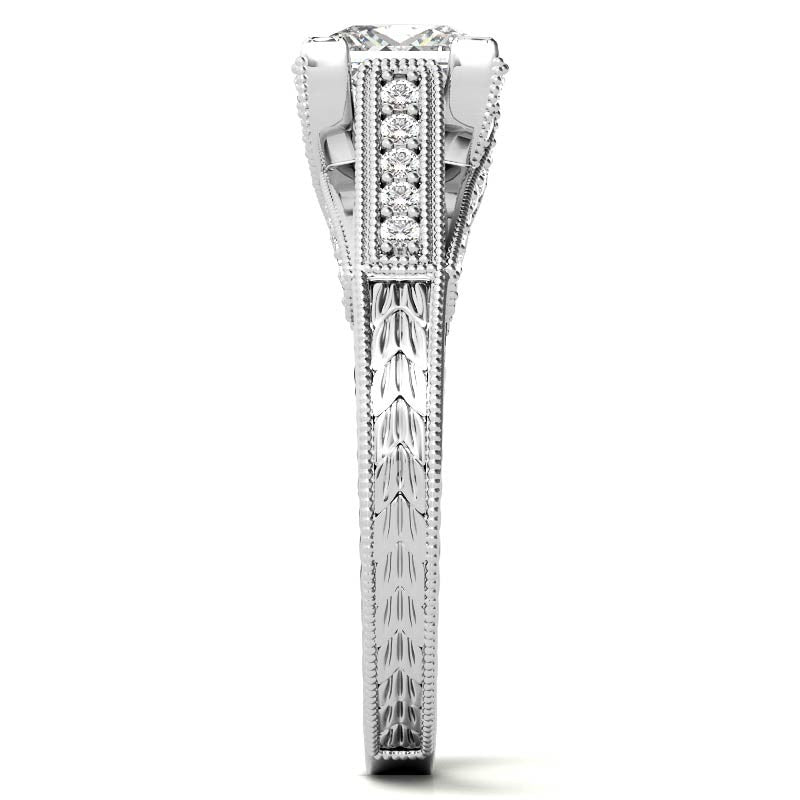 Princess Antique Moissanite Engagement Ring