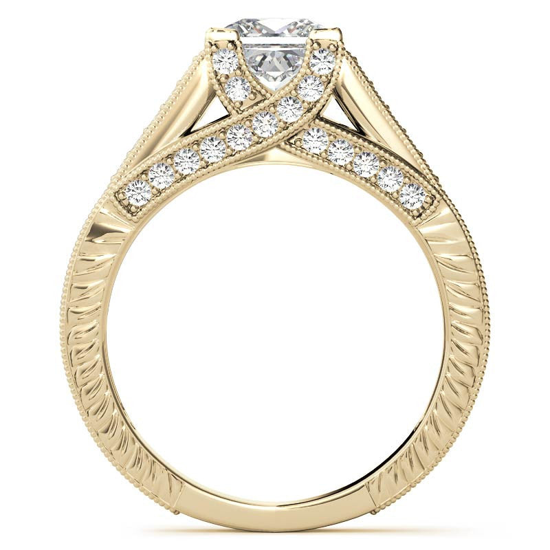 Princess Antique Moissanite Engagement Ring