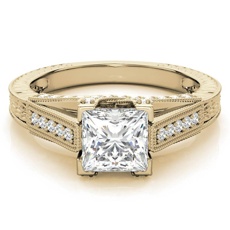 Princess Antique Moissanite Engagement Ring