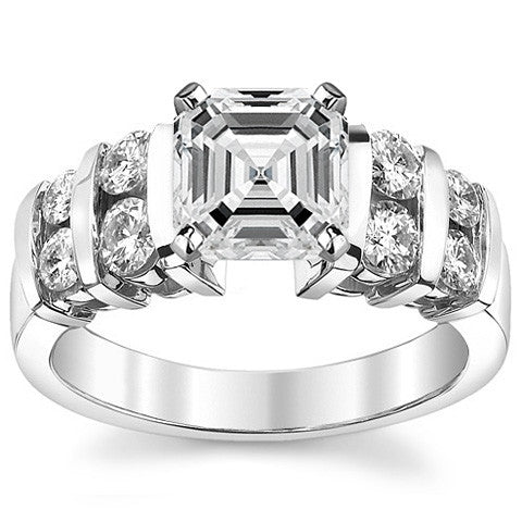 3.5mm Round Brilliant Moissanite Engagement Ring Setting 0.50ct