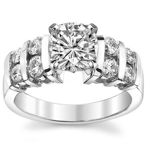 3.5mm Round Brilliant Moissanite Engagement Ring Setting 0.50ct