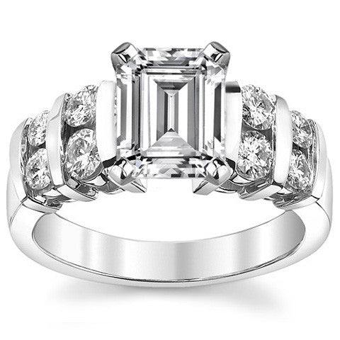 3.5mm Round Brilliant Moissanite Engagement Ring Setting 0.50ct