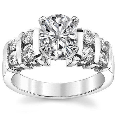 3.5mm Round Brilliant Moissanite Engagement Ring Setting 0.50ct
