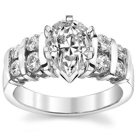 3.5mm Round Brilliant Moissanite Engagement Ring Setting 0.50ct