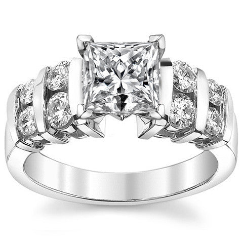 3.5mm Round Brilliant Moissanite Engagement Ring Setting 0.50ct