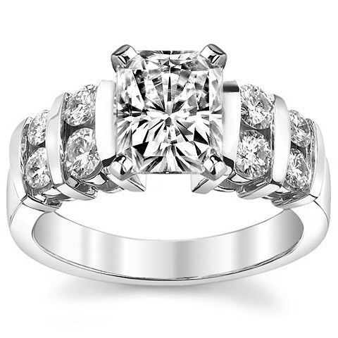 3.5mm Round Brilliant Moissanite Engagement Ring Setting 0.50ct