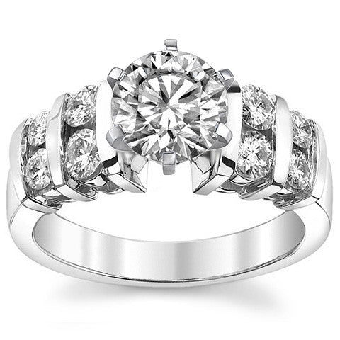 3.5mm Round Brilliant Moissanite Engagement Ring Setting 0.50ct