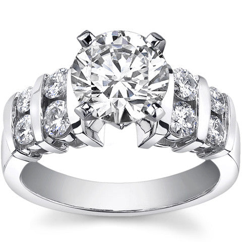 3.5mm Round Brilliant Moissanite Engagement Ring Setting 0.50ct