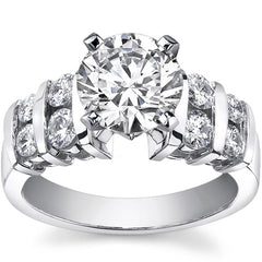 3.5mm Round Brilliant Moissanite Engagement Ring Setting 0.50ct