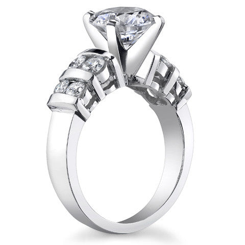 3.5mm Round Brilliant Moissanite Engagement Ring Setting 0.50ct