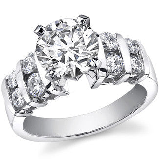 3.5mm Round Brilliant Moissanite Engagement Ring Setting 0.50ct