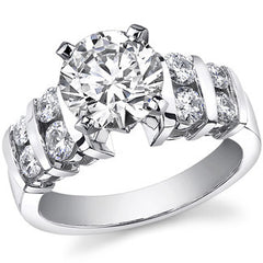 3.5mm Round Brilliant Moissanite Engagement Ring Setting 0.50ct