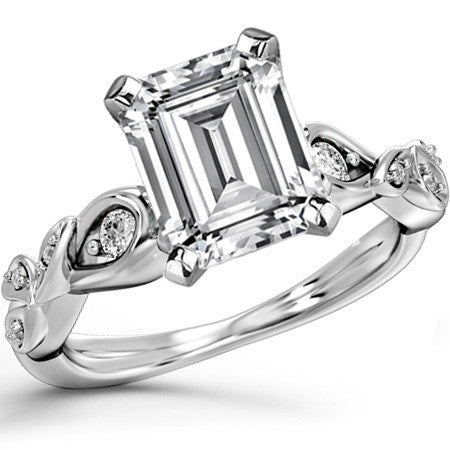 Round Brilliant Moissanite Floral Engagement Ring