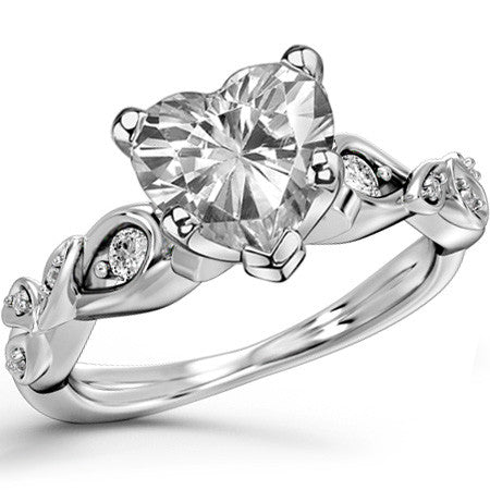 Round Brilliant Moissanite Floral Engagement Ring