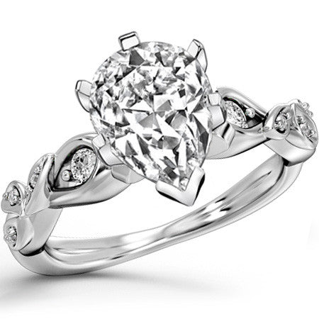 Round Brilliant Moissanite Floral Engagement Ring