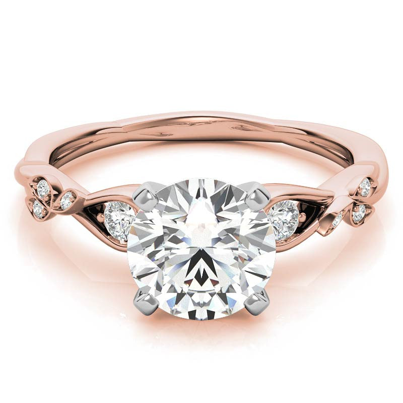 Round Brilliant Moissanite Floral Engagement Ring