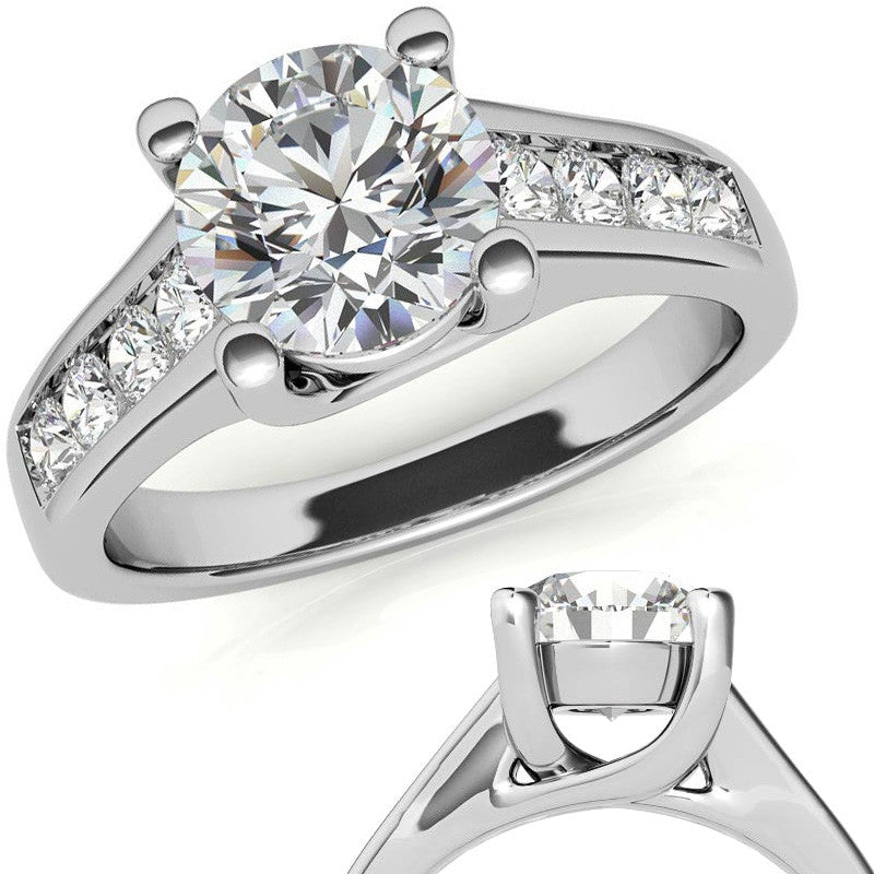 Channel Trellis Moissanite Engagement Ring
