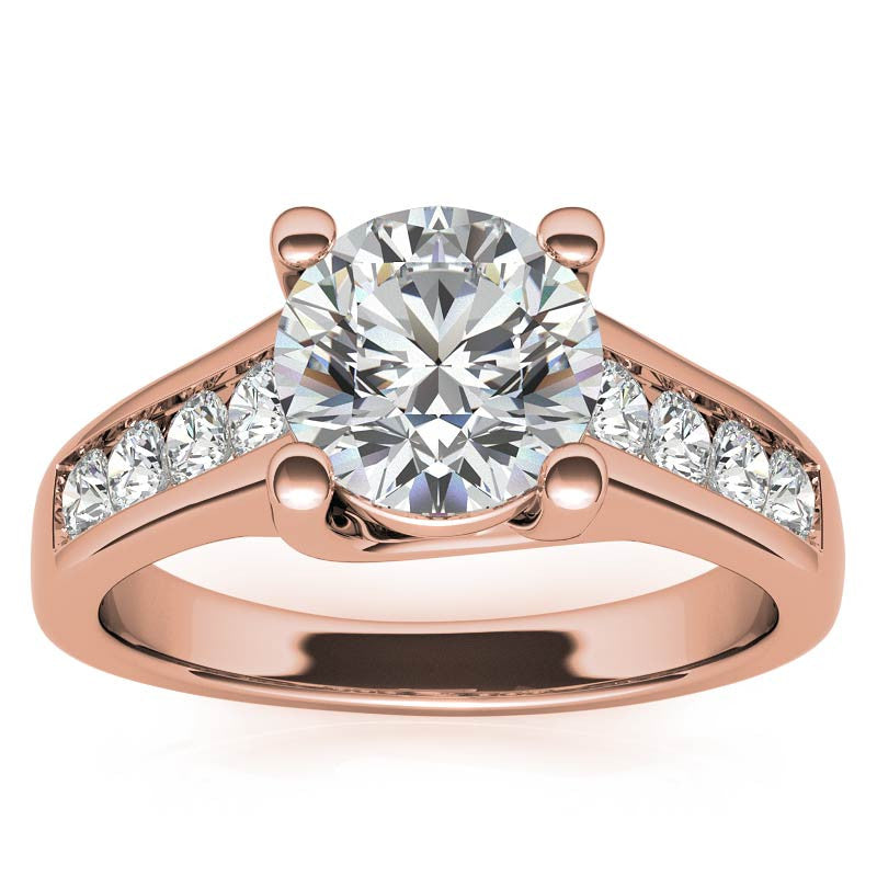 Channel Trellis Moissanite Engagement Ring