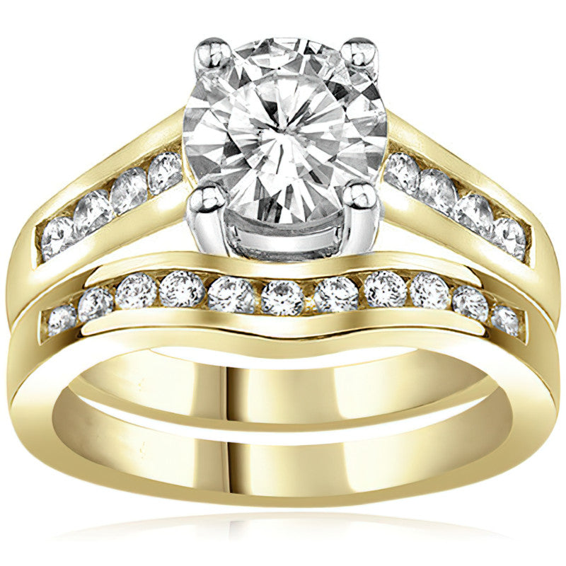 Channel Trellis Moissanite Engagement Ring